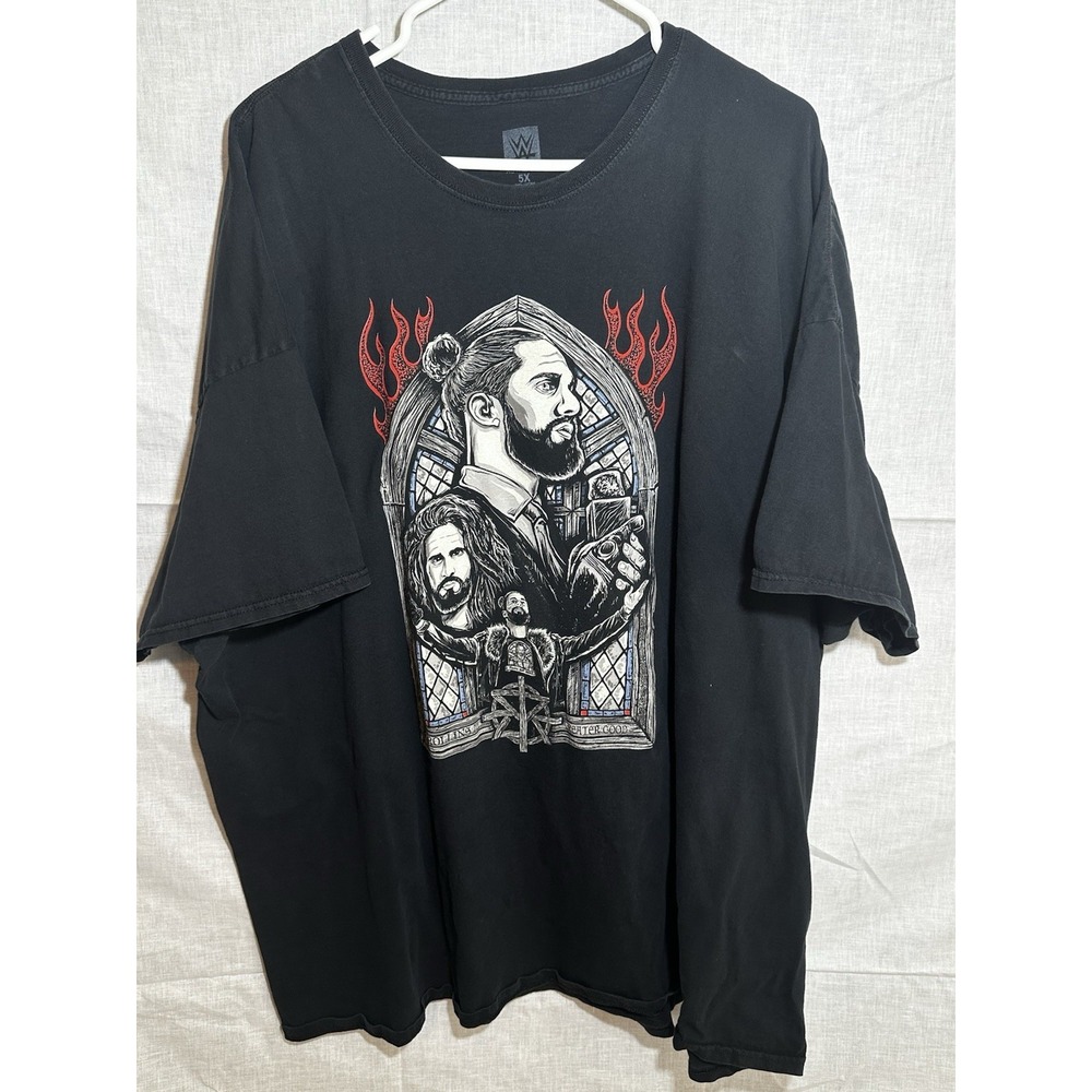 WWE Roman Reigns Black Graphic T-Shirt Mens 5X Wrestling Big & Tall - Good